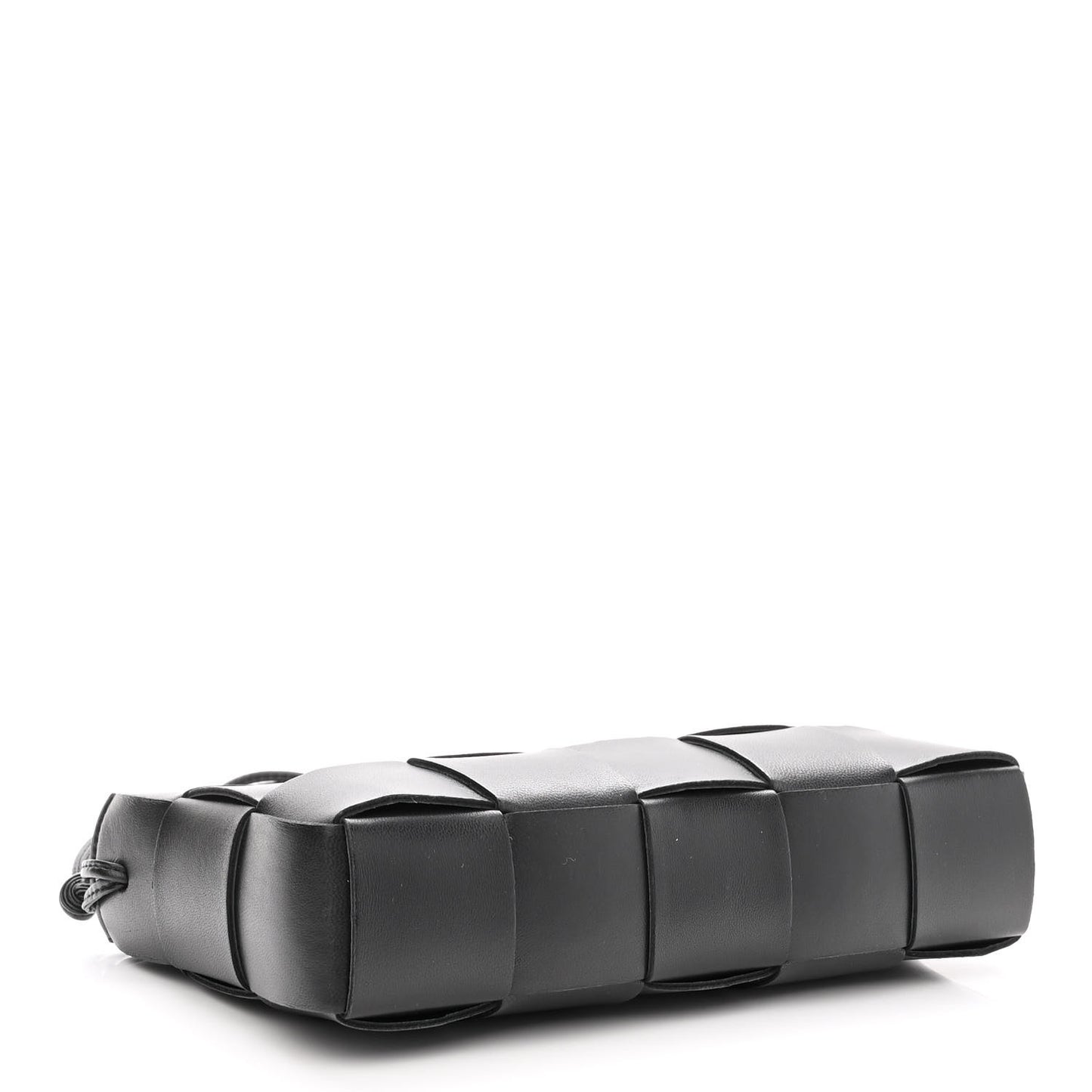 Calfskin Maxi Intrecciato Cassette Pouch On Strap Black