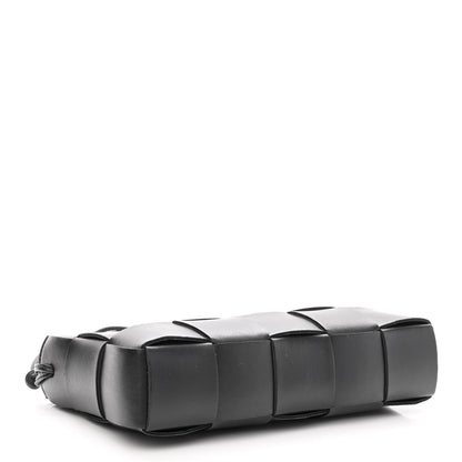 Bottega Veneta Calfskin Maxi Intrecciato Cassette Pouch On Strap Black 4 of 9