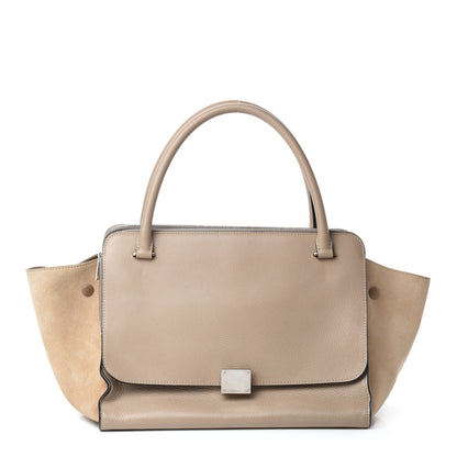 Celine Drummed Calfskin Suede Double Zip Trapeze Sand 1 of 12