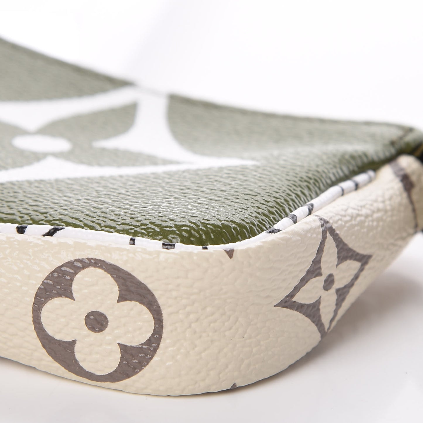 Monogram Giant Micro Pochette Accessories Kaki White