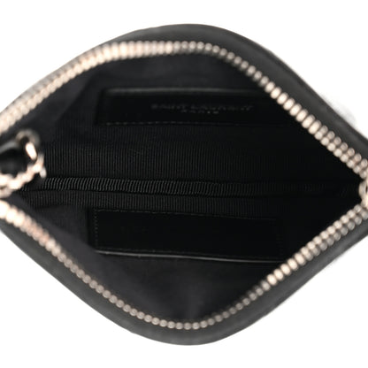 Saint Laurent Calfskin Matelasse Monogram Key Pouch Black 5 of 7
