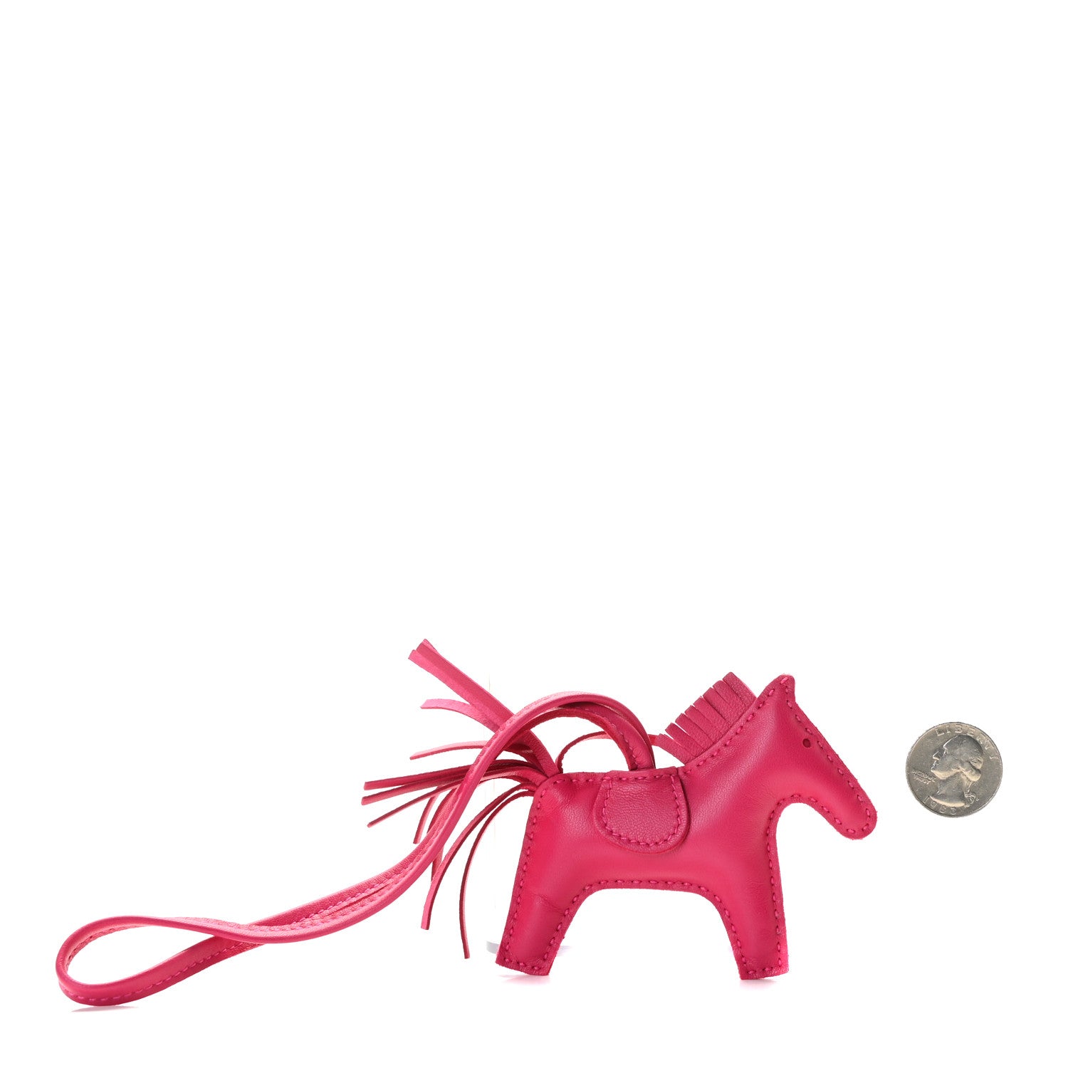 Hermes Milo Lambskin Grigri Rodeo Horse Bag Charm PM Rose Mexico 2 of 4