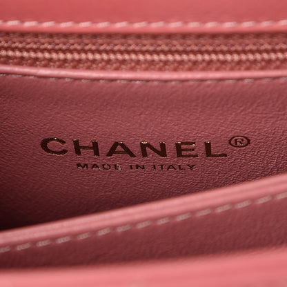 Chanel Calfskin Lizard Chevron Quilted Mini Coco Handle Flap Pink 7 of 8