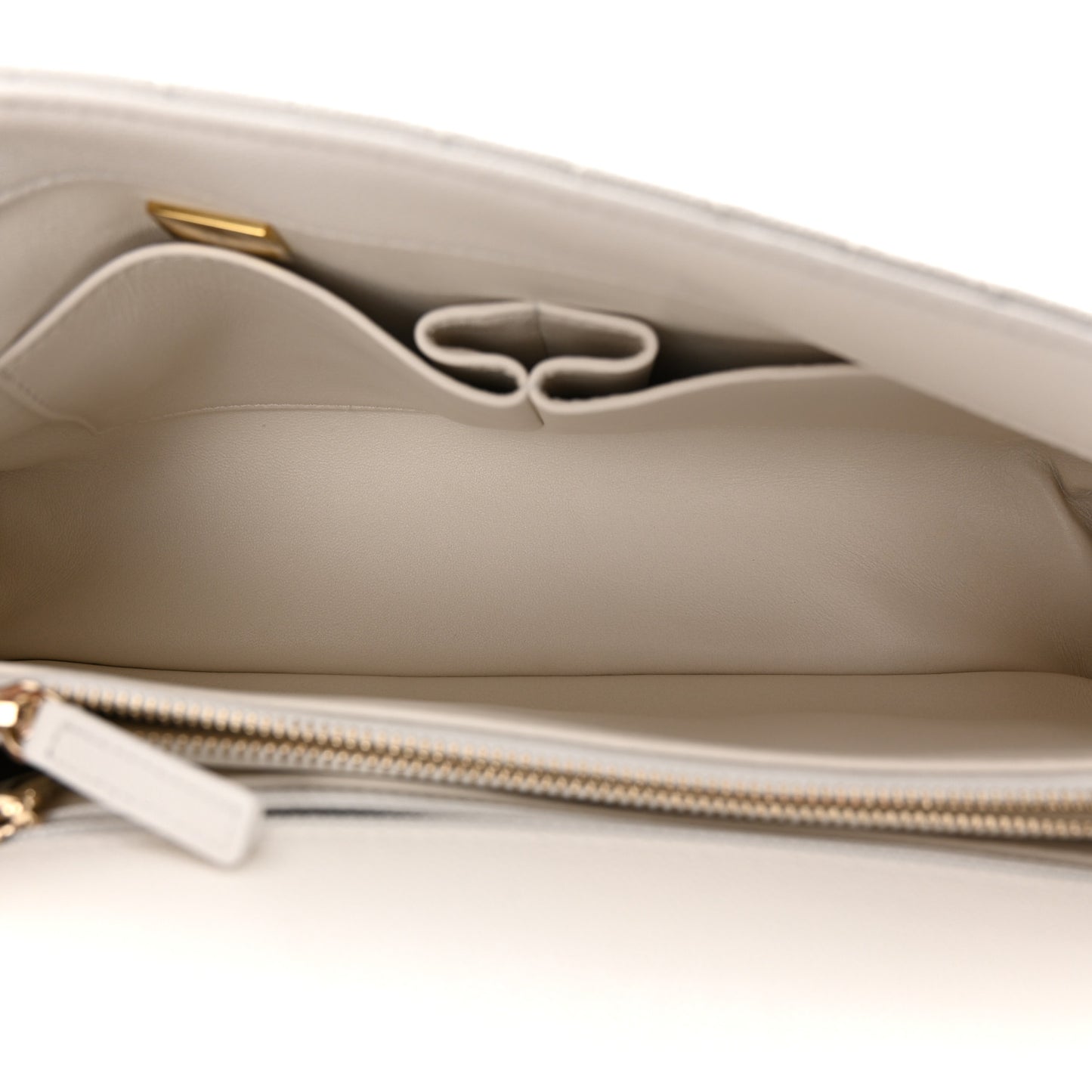 Caviar Quilted Small Coco Handle Flap White