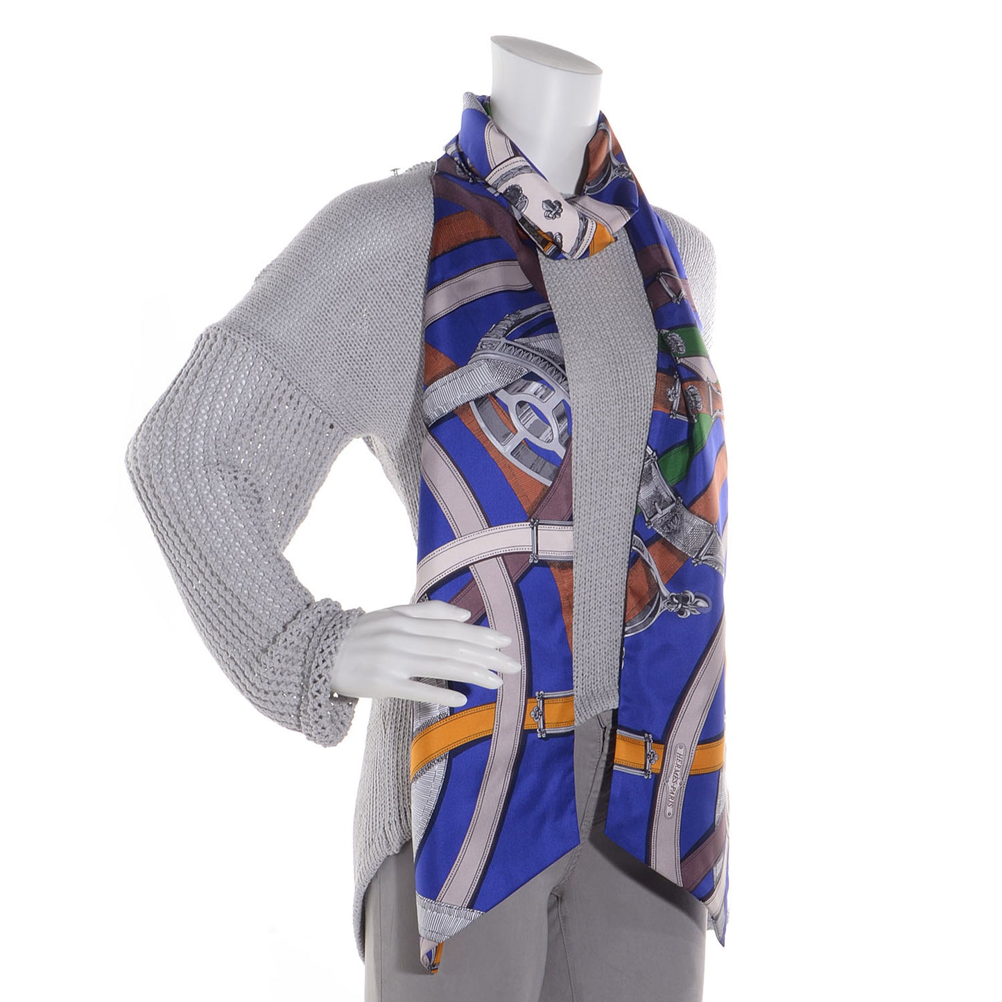 Silk Cavalcadour Maxi Twilly Bleu
