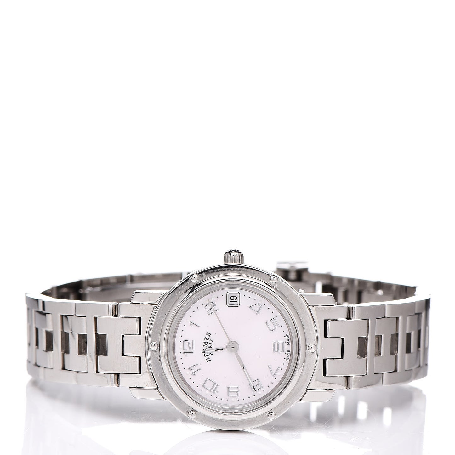 Stainless Steel Pink Mother of Pearl 24mm Clipper Quartz Watch