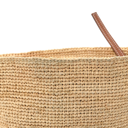 Loewe Calfskin Raffia Paulas Ibiza Pochette Bag Natural Tan 11 of 12