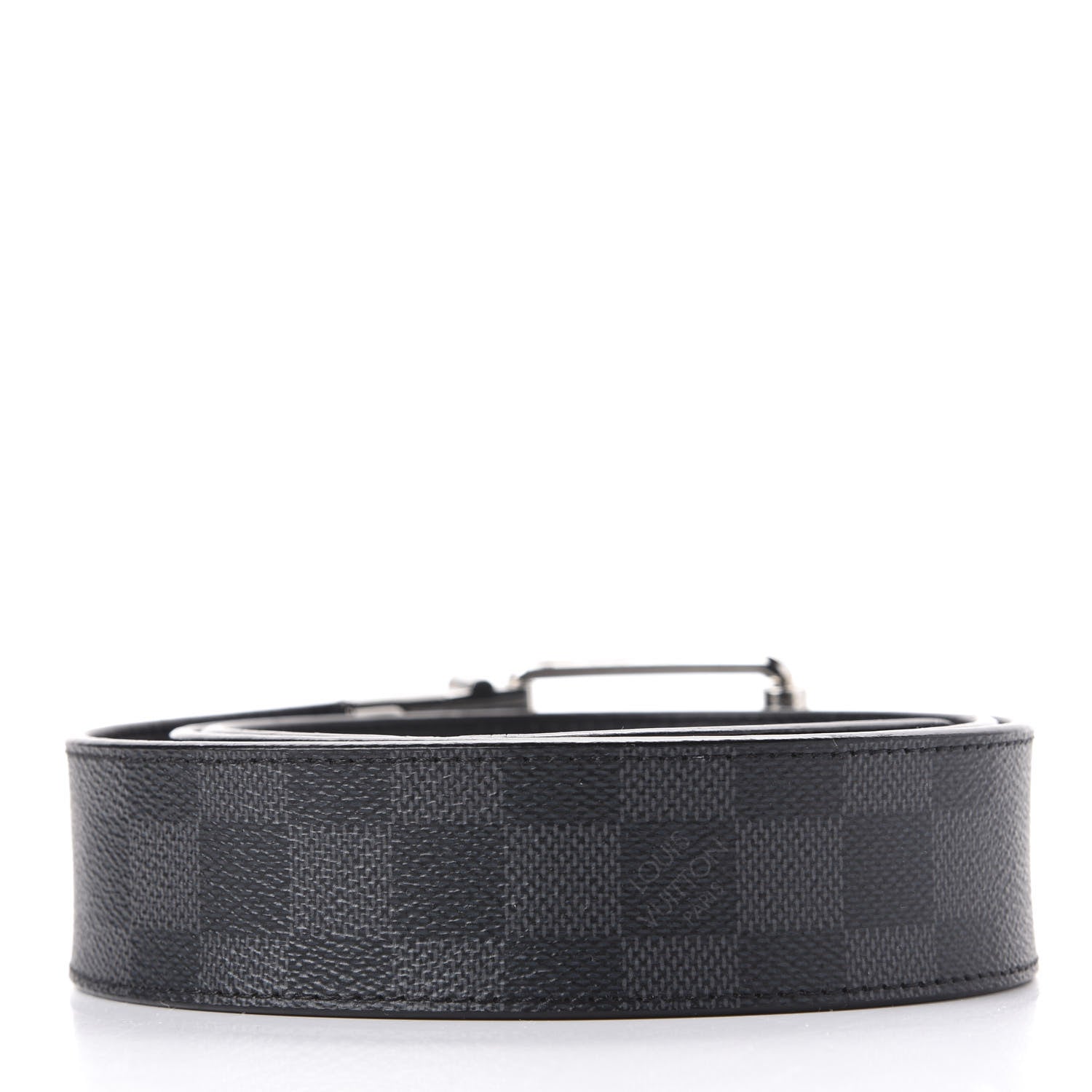 Louis Vuitton Damier Graphite Calfskin Belt 100 40 Black 2 of 4