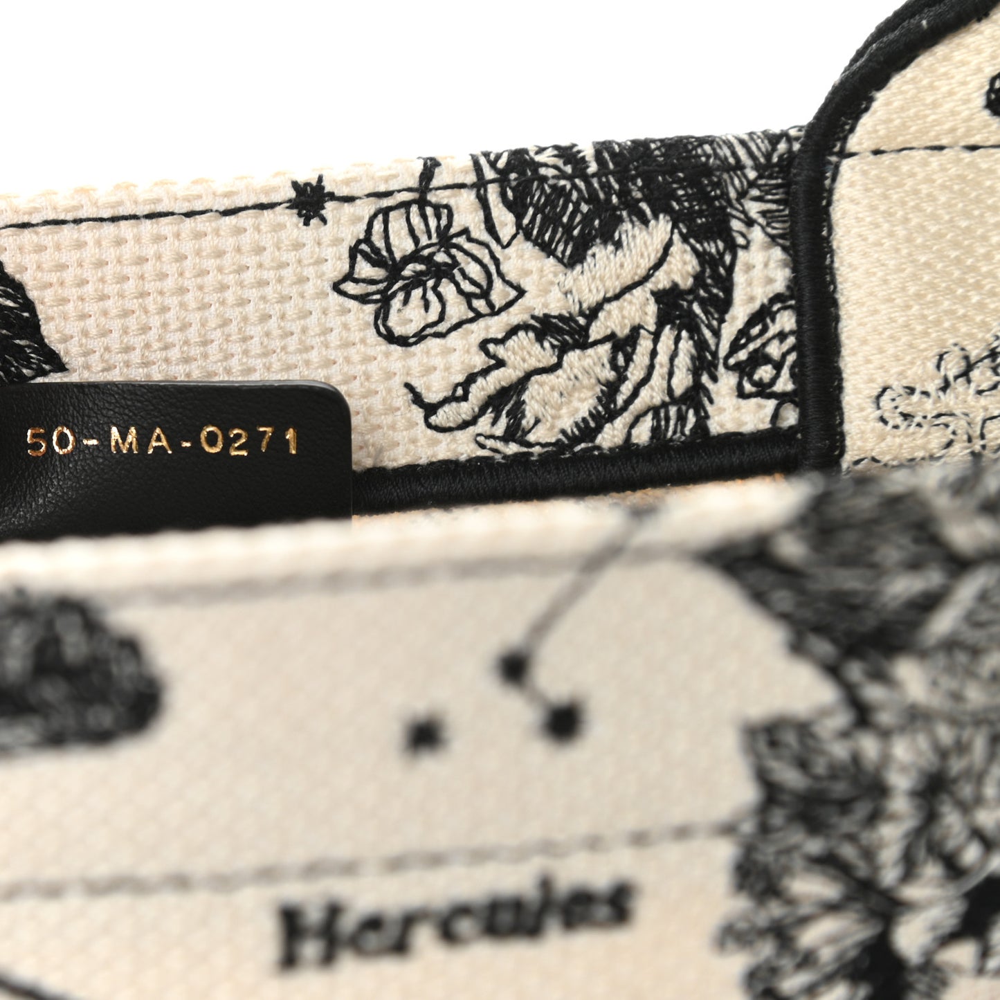 Canvas Zodiac Toile De Jouy Embroidered Medium Book Tote Latte