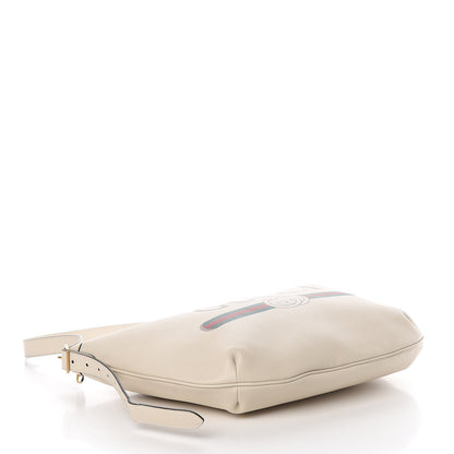 Gucci Grained Calfskin Logo Half Moon Hobo White 4 of 10