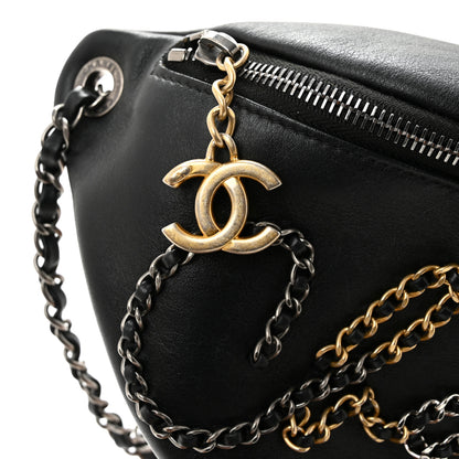 Chanel Calfskin Chain 20s Signe Waist Bag Black 11 of 13