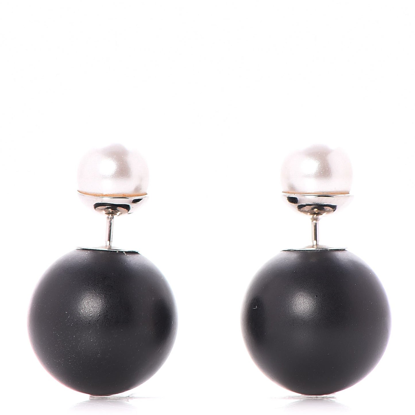 Mise En Dior Tribal Earrings Matte Black Pearl
