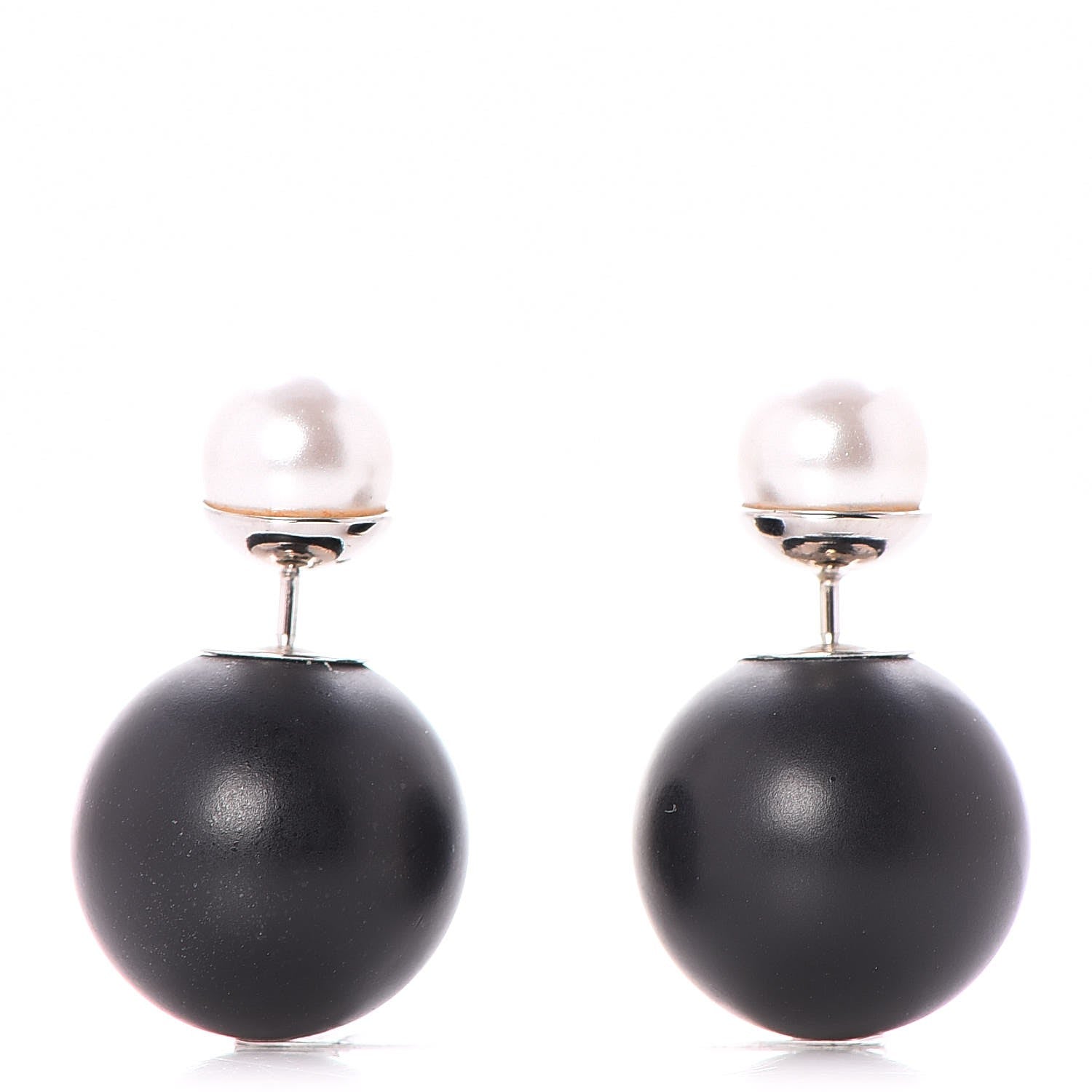 Christian Dior Mise En Dior Tribal Earrings Matte Black Pearl 1 of 4