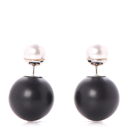 Christian Dior Mise En Dior Tribal Earrings Matte Black Pearl 1 of 4