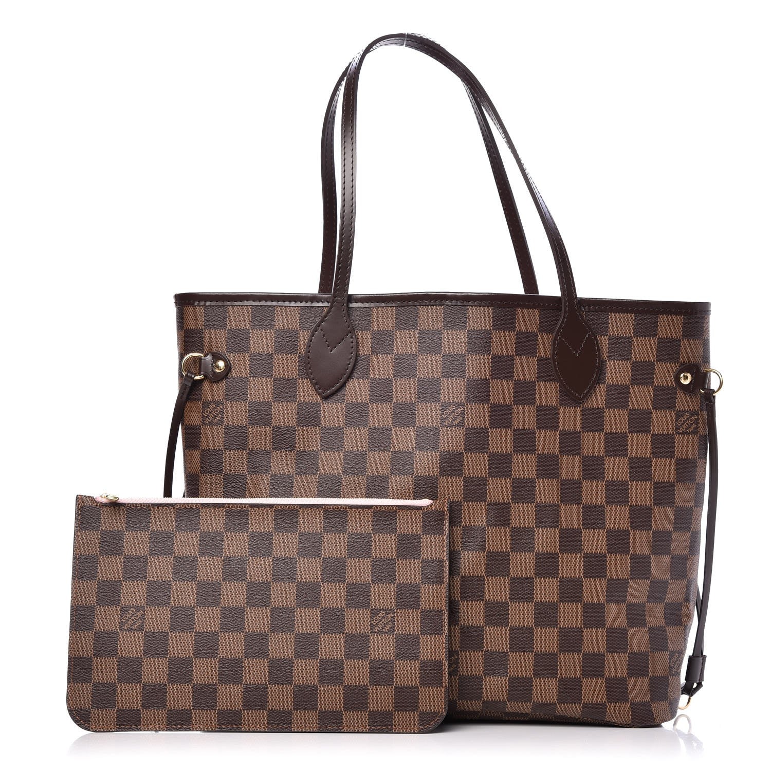 Louis Vuitton Damier Ebene Neo Neverfull MM Rose Ballerine 1 of 11