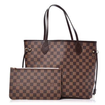 Louis Vuitton Damier Ebene Neo Neverfull MM Rose Ballerine 1 of 11