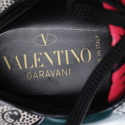 Valentino Garavani Calfskin Mime Rockstud Open Sneakers 38.5 White Multicolor 7 of 9