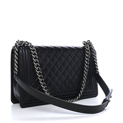 Chanel Lambskin Quilted New Medium Boy Flap Black 2 of 6