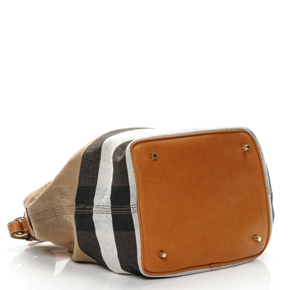 Burberry Canvas Mega Check Medium Ashby Hobo Saddle Brown 4 of 7