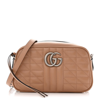 Gucci Calfskin Matelasse Aria Small GG Marmont Chain Shoulder Bag Camelia 1 of 10