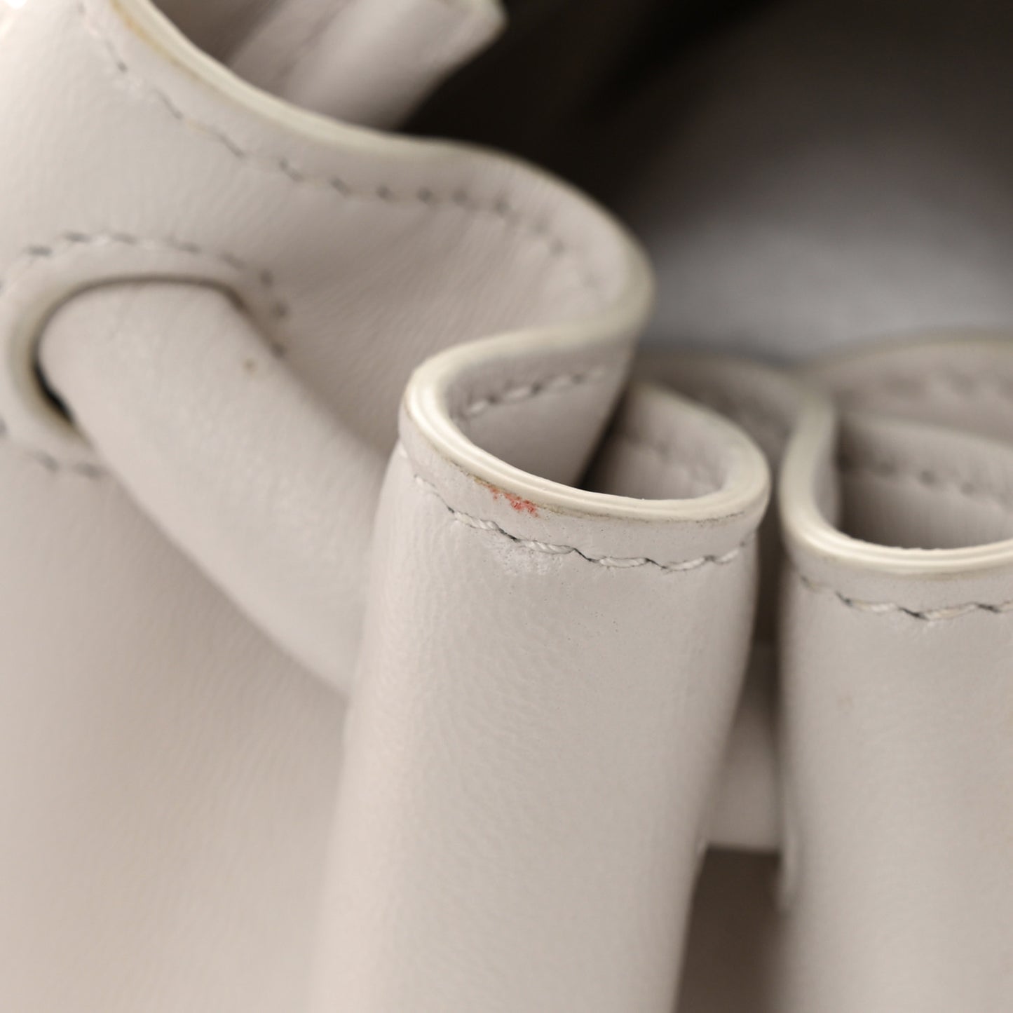 Lambskin Small Beak Triangle Flap Shoulder Bag Chalk