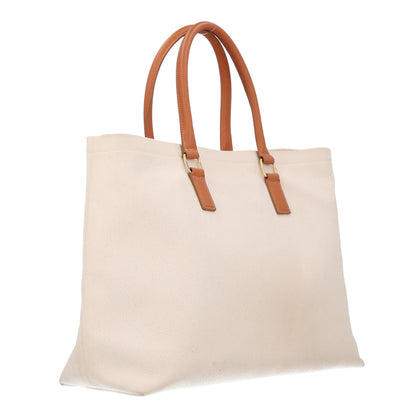 Celine Canvas Calfskin Horizontal Cabas Natural Tan 3 of 10