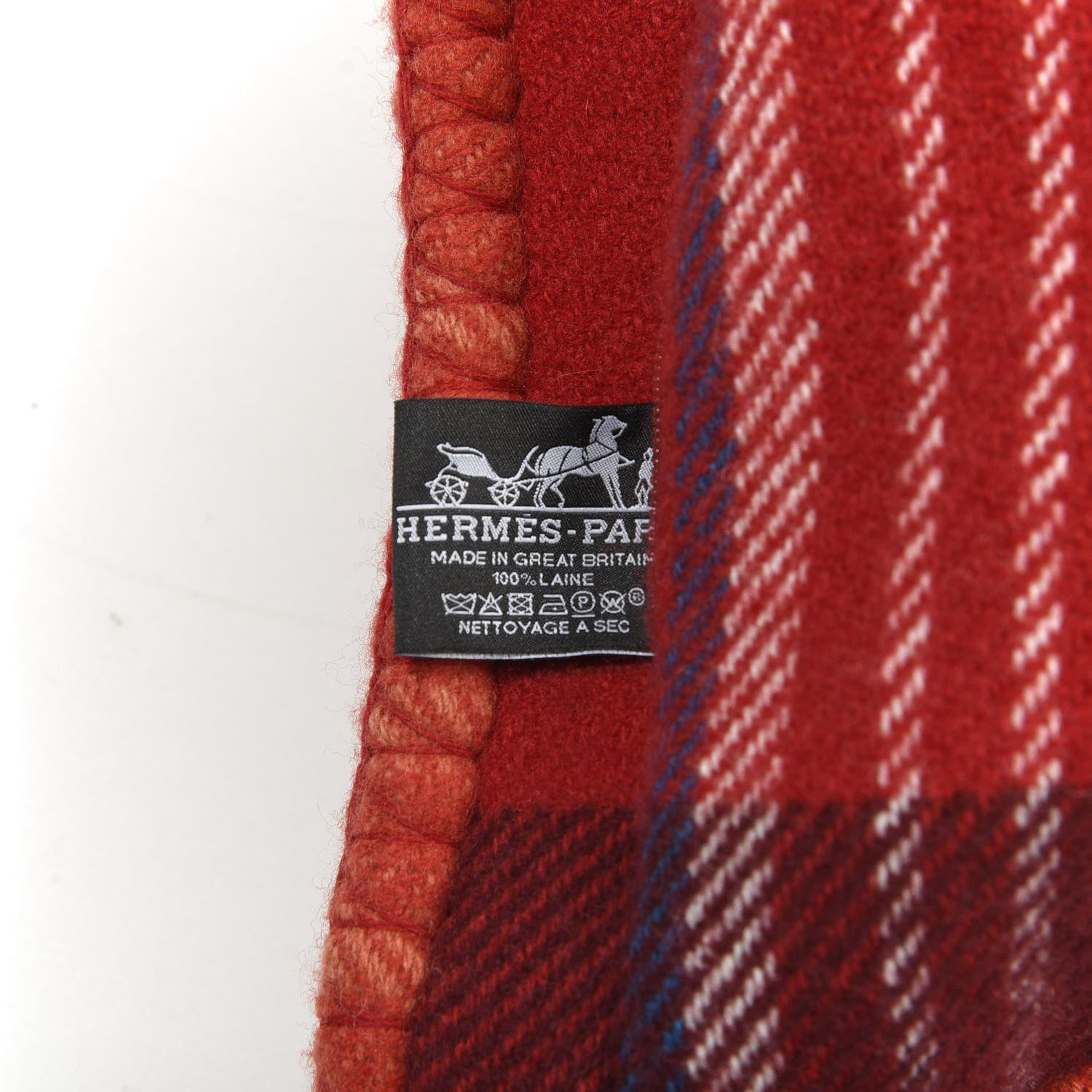 Hermes Jacquard Wool Scott'H Pillow Rouge H 3 of 3