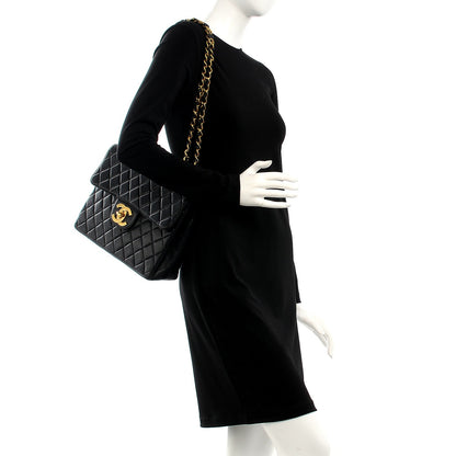 Chanel Lambskin Quilted Jumbo Single Flap Black 2 of 8