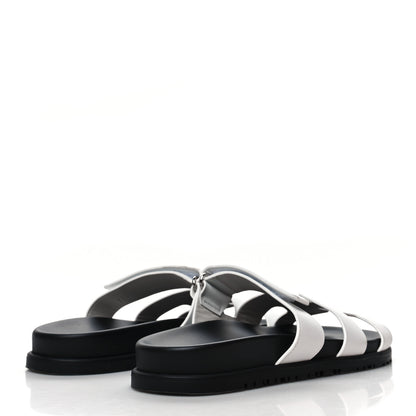 Hermes Calfskin Womens Chypre Sandals 40 White 4 of 10