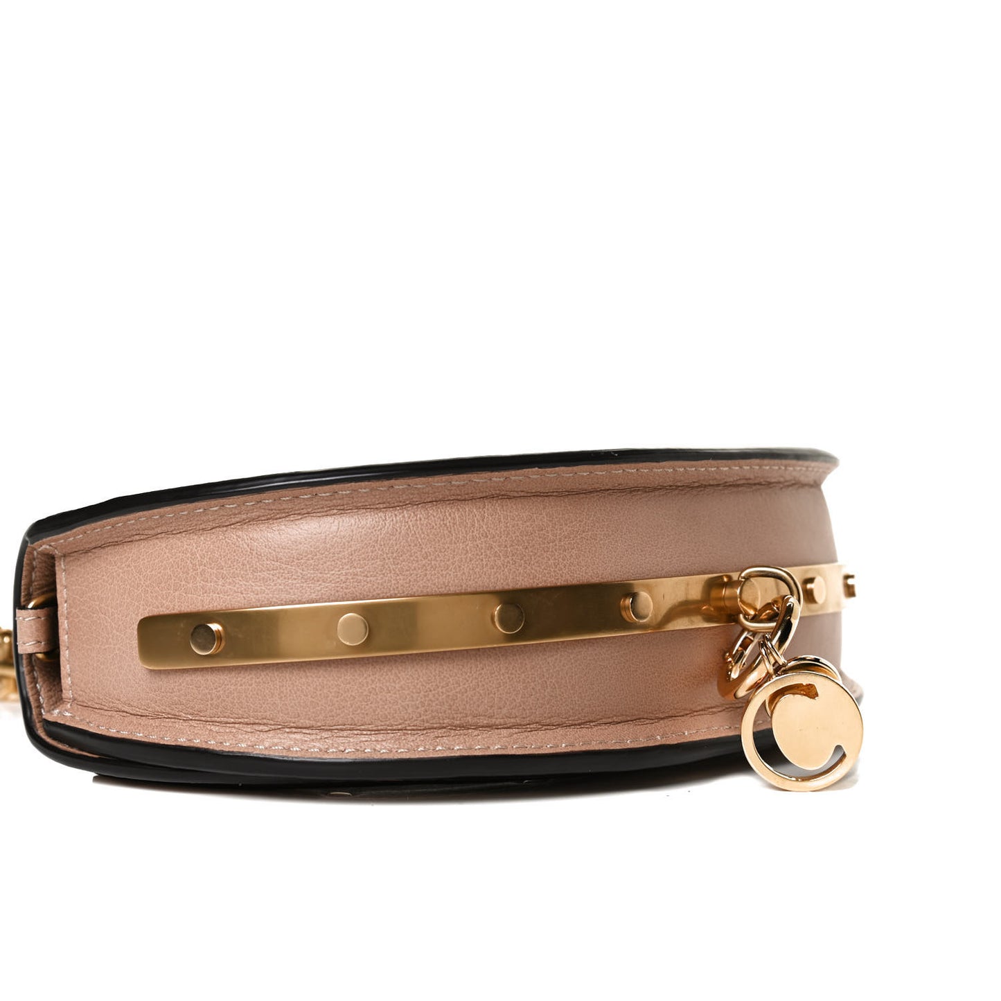 Calfskin Small Nile Bracelet Minaudiere Bag Biscotti Beige