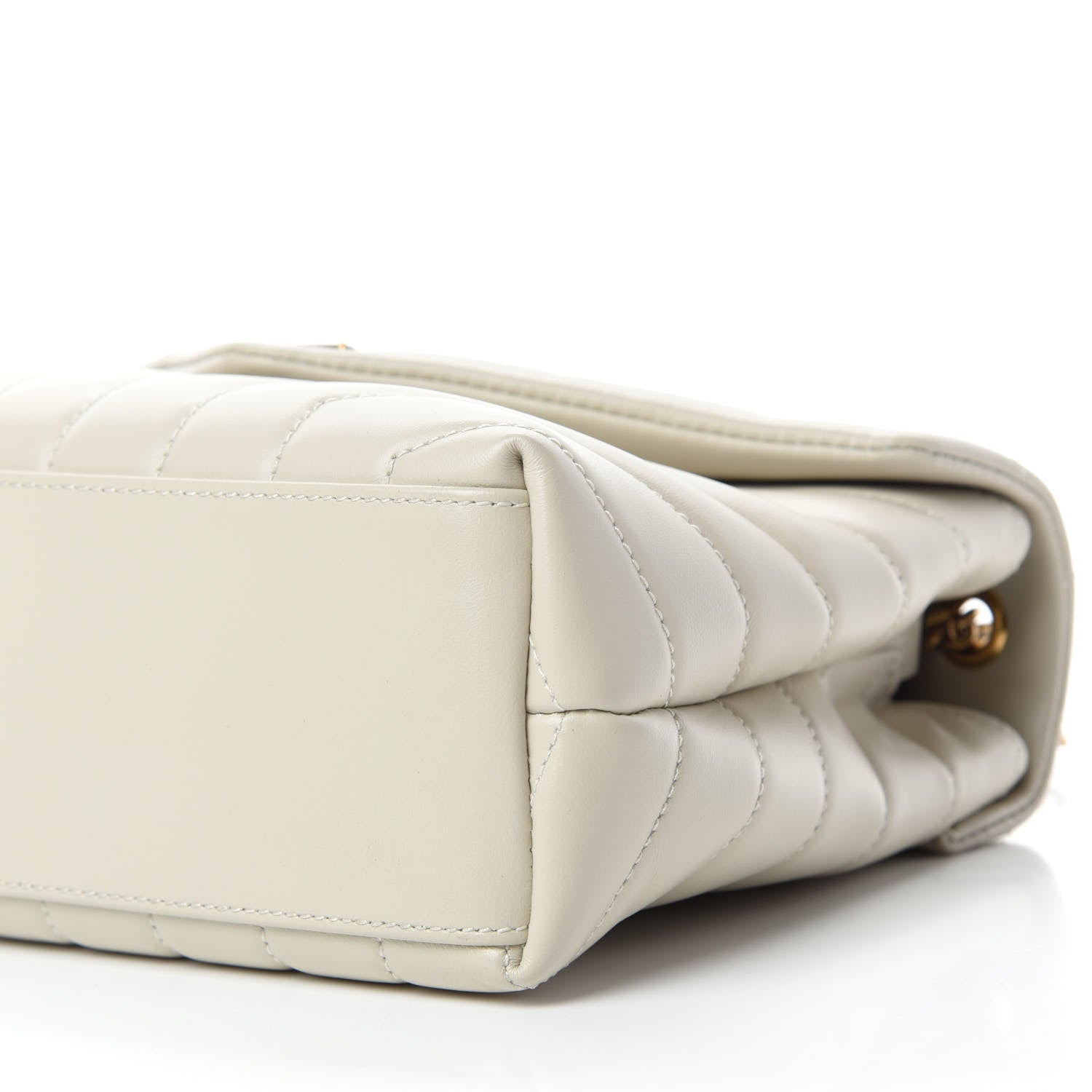 Saint Laurent Calfskin Y Quilted Monogram Small Loulou Chain Satchel Crema Soft 8 of 12