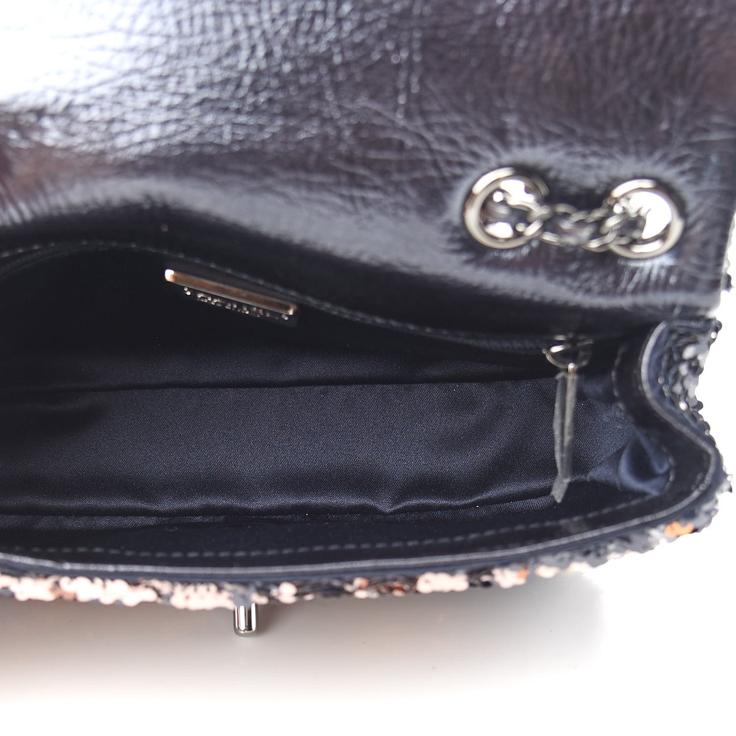 Sequin Small Single Flap Bronze Black