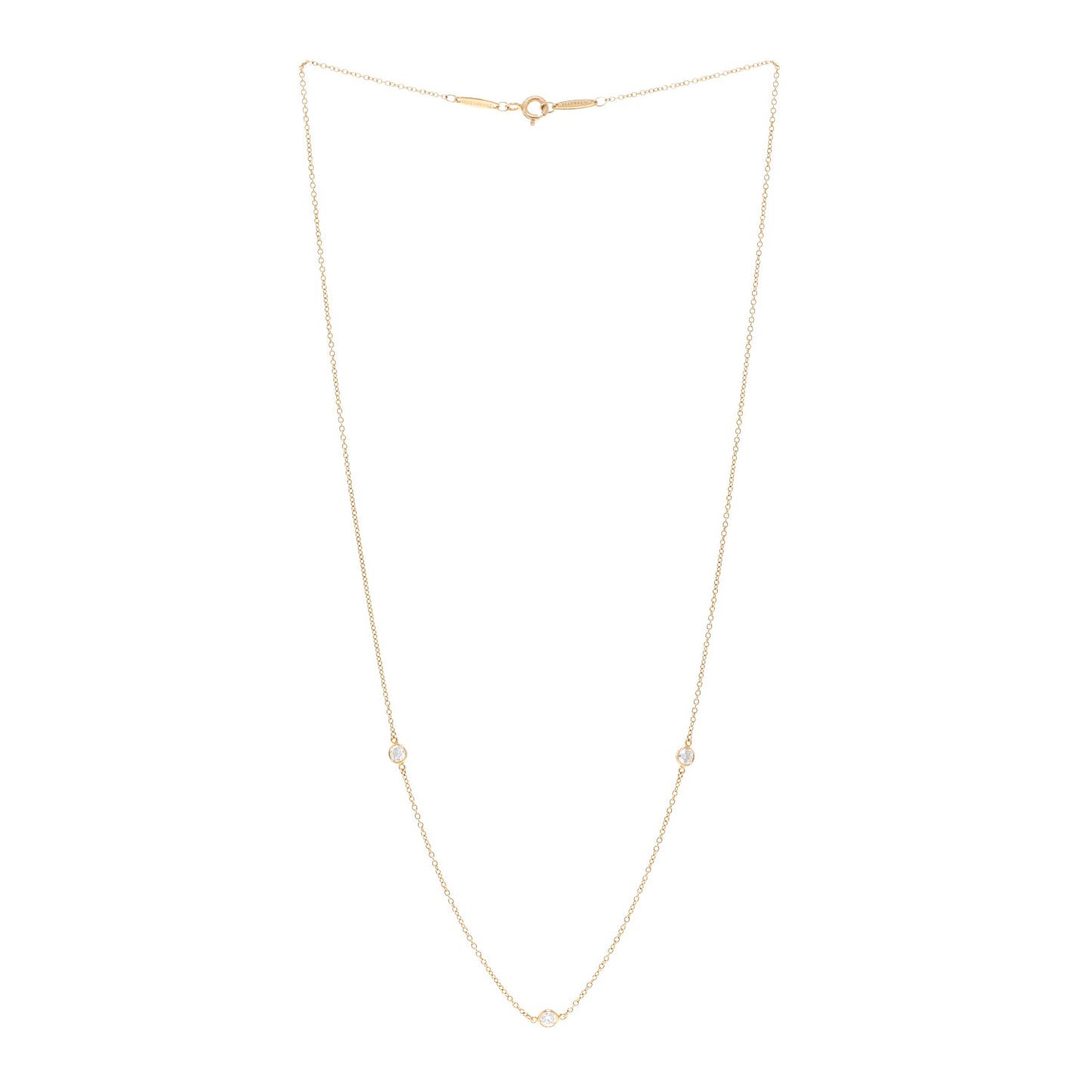 18K Yellow Gold Elsa Peretti Diamonds by the Yard 3 Station Necklace