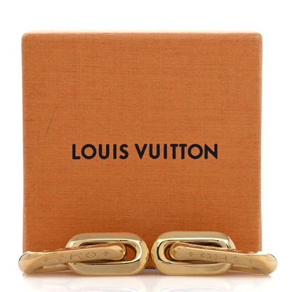 Louis Vuitton Metal LV Edge Double Hoop Earrings Gold 5 of 5
