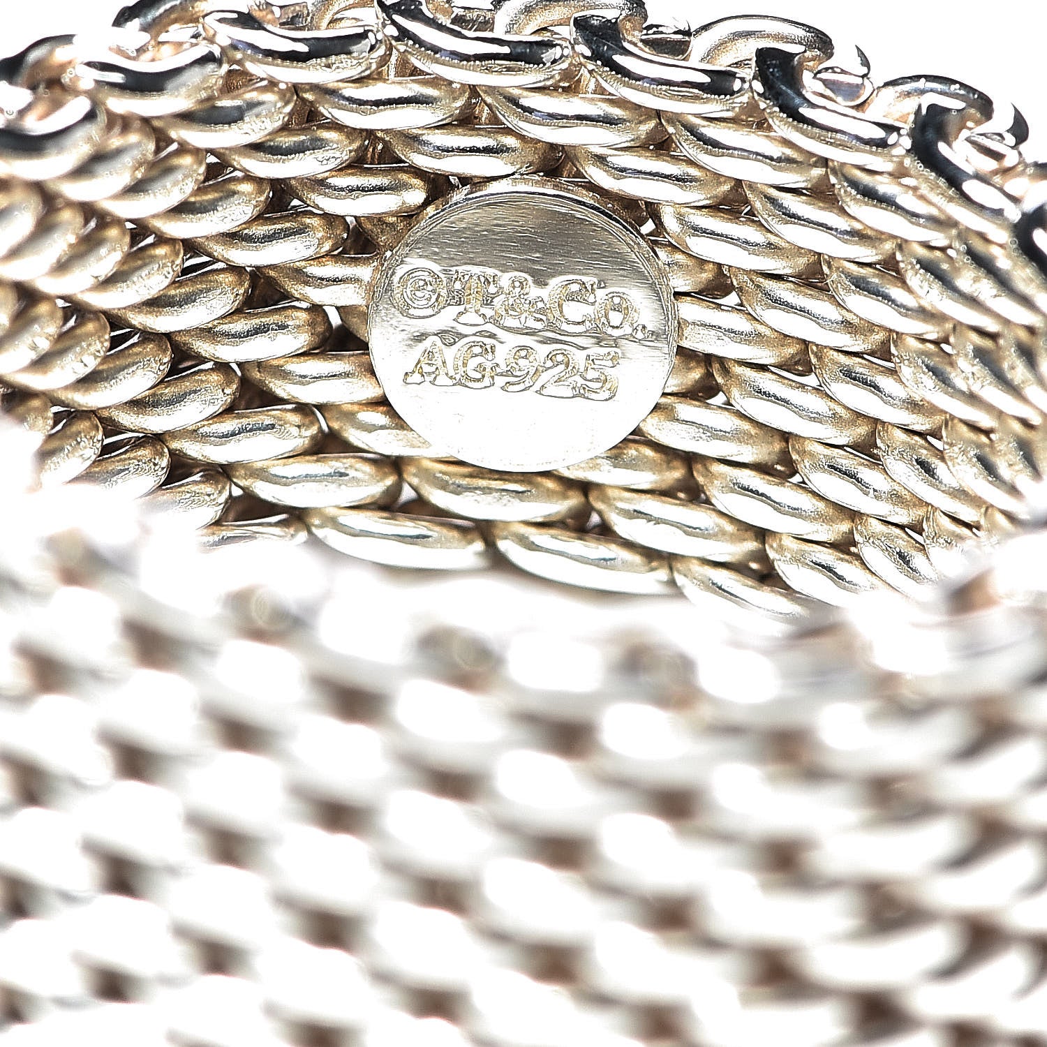 Tiffany Sterling Silver Mesh Somerset Ring 57 8 4 of 4