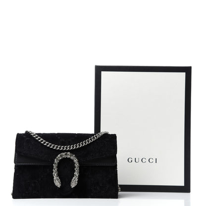 Gucci Velvet Super Mini Dionysus Shoulder Bag Black 10 of 10