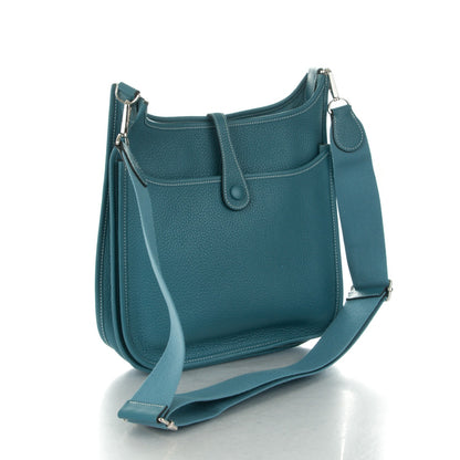 Hermes Taurillon Clemence Evelyne III PM Blue Jean 3 of 7