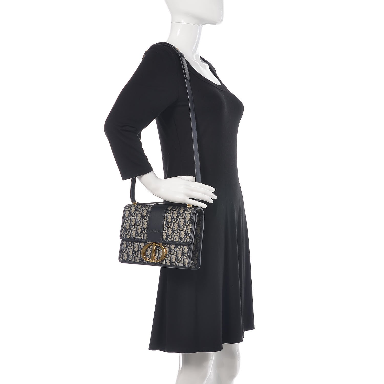 Christian Dior Oblique 30 Montaigne Flap Bag Blue 2 of 11