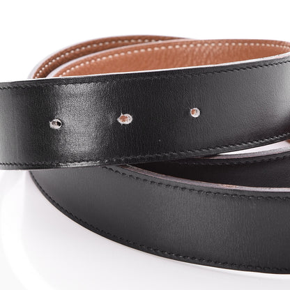 Hermes Chamonix Togo 32mm Quiz Plate Belt 80 Black Gold 4 of 6