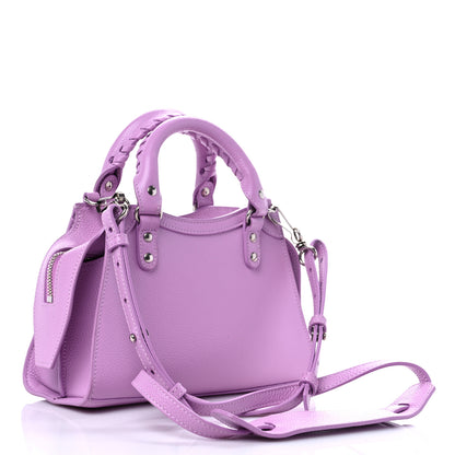 Balenciaga Grained Calfskin Neo Classic Silver Hardware Mini City Lilac 3 of 9