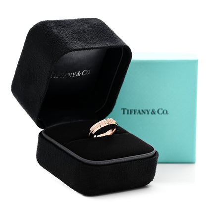 Tiffany 18K Rose Gold Diamond Narrow T Two Ring 48 4.5 6 of 6