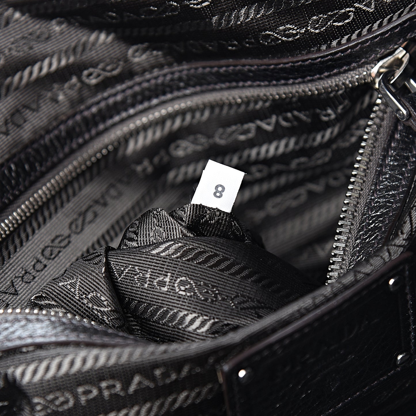 Metallic Cervo Dome Satchel Dark Grey