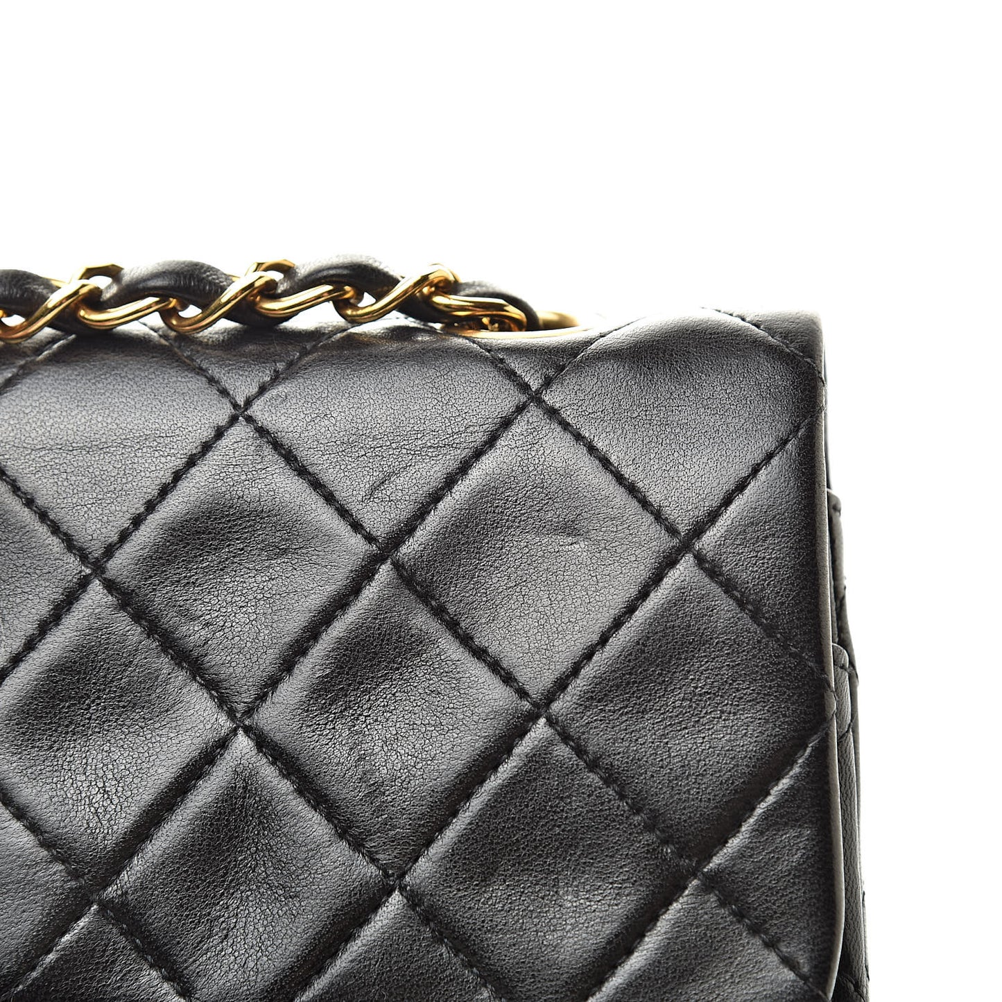 Lambskin Quilted Small Double Flap Black