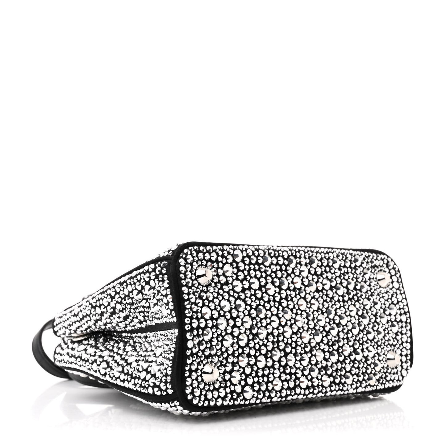 Satin Crystal Mini Galleria Double Zip Tote Metal
