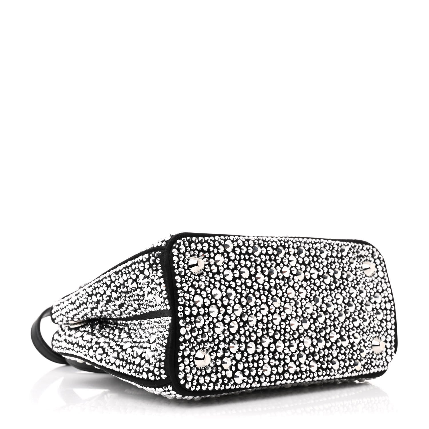 Prada Satin Crystal Mini Galleria Double Zip Tote Metal 4 of 12