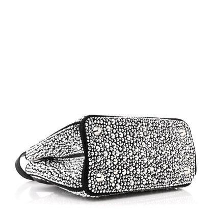 Prada Satin Crystal Mini Galleria Double Zip Tote Metal 4 of 12