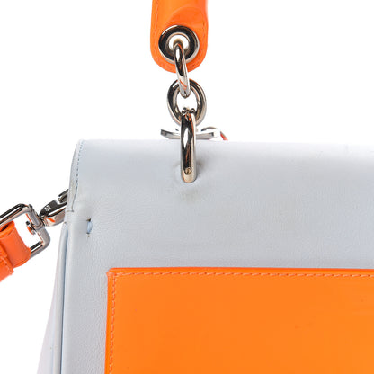 Christian Dior Patent Smooth Calfskin Mini Be Dior Flap Orange Light Blue 16 of 20