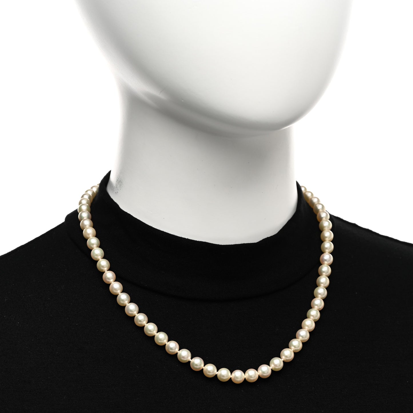 18K Yellow Gold Akoya Cultured Pearl 6.5-7mm Strand Necklace