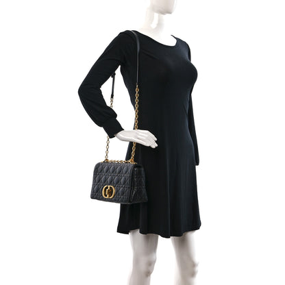 Christian Dior Calfskin Cannage Medium Caro Bag Black 2 of 9