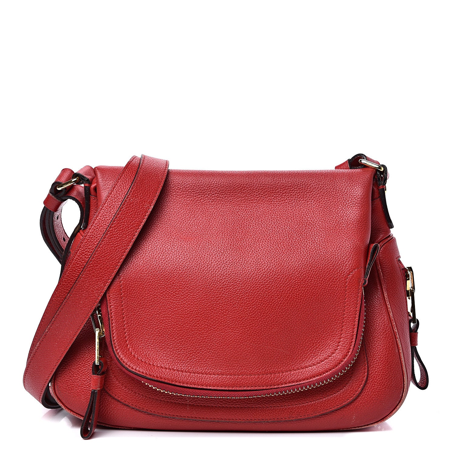 Tom Ford Calfskin Medium Jennifer Crossbody Flame Red 1 of 16
